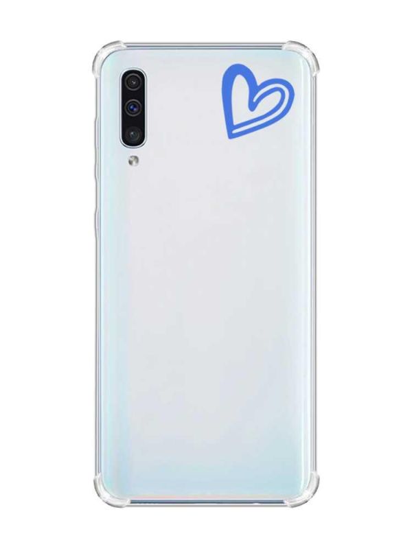 Чохол з потовщеними кутами на Samsung Galaxy А50 (2019) А505 :: Сердечко синє (принт 48)