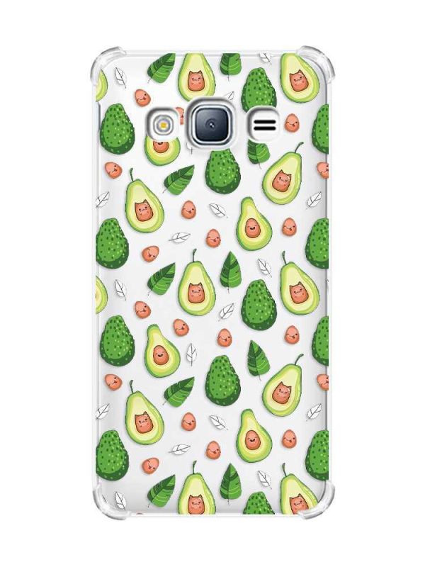 Чохол з потовщеними кутами на Samsung Galaxy J3(2016) J310 :: Авокадо з котиками (принт 301)