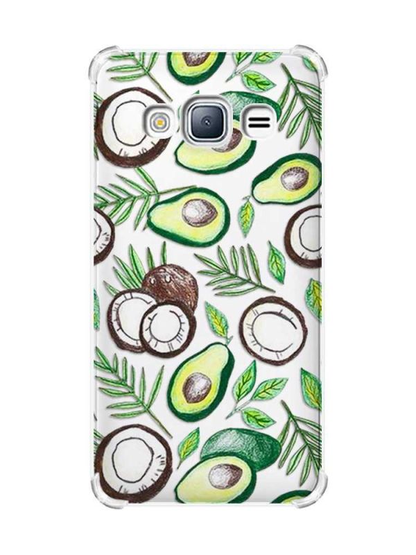 Чохол з потовщеними кутами на Samsung Galaxy J3(2016) J310 :: Авокадо і кокос (принт 303)