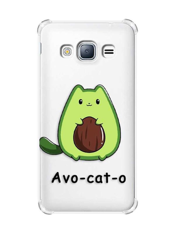 Чохол з потовщеними кутами на Samsung Galaxy J3(2016) J310 :: Котик Авокадо (принт 306)
