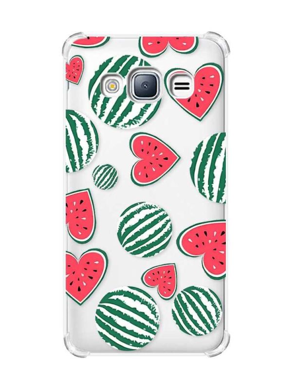 Чохол з потовщеними кутами на Samsung Galaxy J3(2016) J310 :: Кавуни сердечка (принт 343)