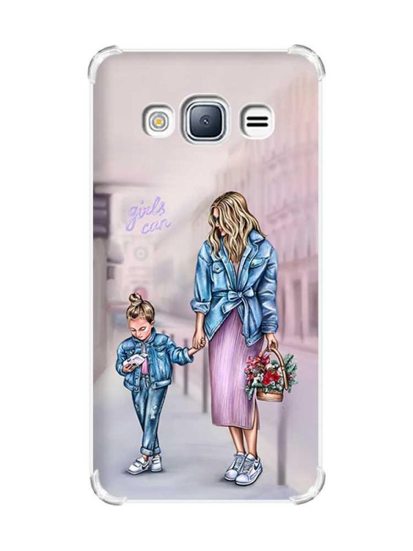 Чохол з потовщеними кутами на Samsung Galaxy J3(2016) J310 :: Мама і донька (принт 56)