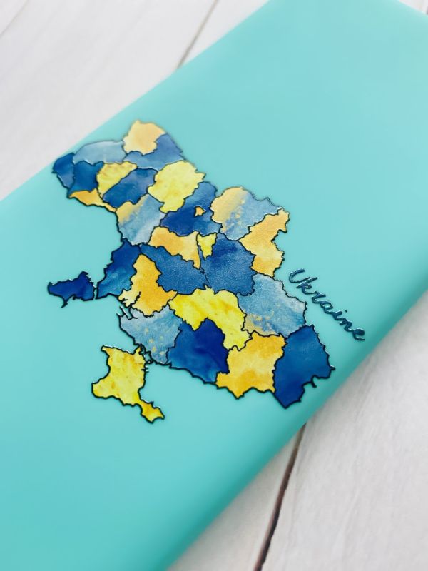 Матовий бірюзовий чохол на Samsung Galaxy А50 (2019) А505F :: Карта України (принт 261)