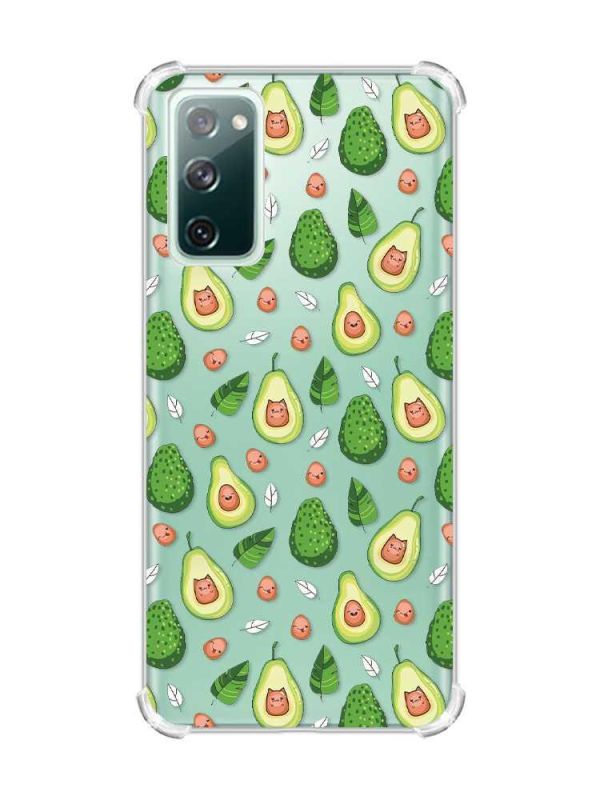 Чохол з потовщеними кутами на Samsung Galaxy S20 FE :: Авокадо з котиками (принт 301)