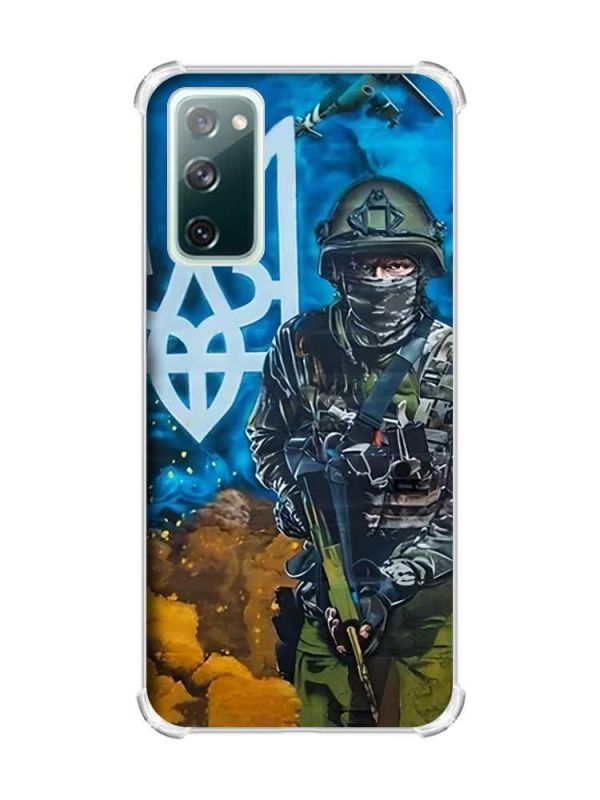 Чохол з потовщеними кутами на Samsung Galaxy S20 FE :: Військовий (патріотичний принт 349)