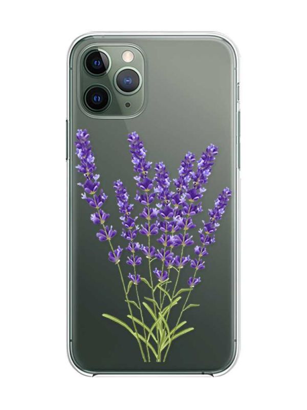 Прозорий чохол на iPhone 12 / 12 Pro :: Лаванда (принт 28)