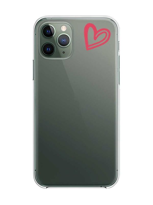 Прозорий чохол на iPhone 12 / 12 Pro :: Сердечко червоне (принт 46)