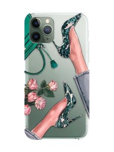Прозорий чохол на iPhone 12 / 12 Pro :: Туфельки і квіти (принт 225)