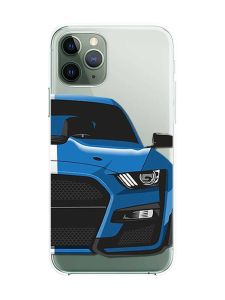 Прозорий чохол на iPhone 12 / 12 Pro :: Авто синє (принт 229)