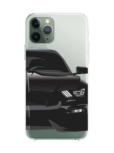 Прозорий чохол на iPhone 12 / 12 Pro :: Авто чорне (принт 232)