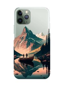 Прозорий чохол на iPhone 12 / 12 Pro :: Човен. Пейзаж (принт 246)