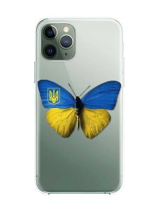 Прозорий чохол на iPhone 12 / 12 Pro :: Метелик Україна (принт 255)