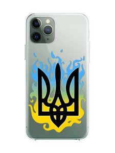 Прозорий чохол на iPhone 12 / 12 Pro :: Тризуб Полум'я (принт 257)