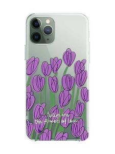 Прозорий чохол на iPhone 12 / 12 Pro :: Тюльпани (принт 265)