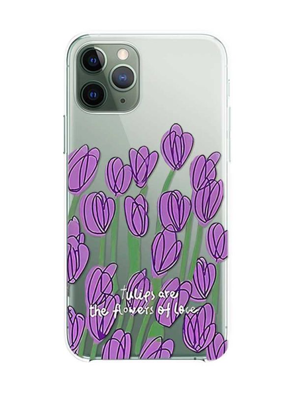 Прозорий чохол на iPhone 12 / 12 Pro :: Тюльпани (принт 265)
