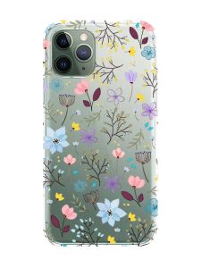 Прозорий чохол на iPhone 12 / 12 Pro :: Квітковий фон (принт 267)