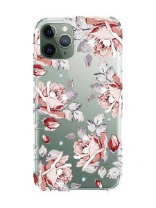 Прозорий чохол на iPhone 12 / 12 Pro :: Фон Троянди (принт 273)