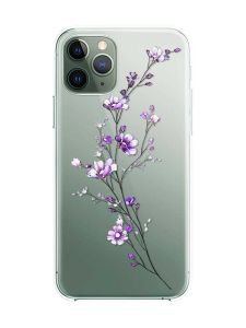 Прозорий чохол на iPhone 12 / 12 Pro :: Гілочка квітів (принт 278)