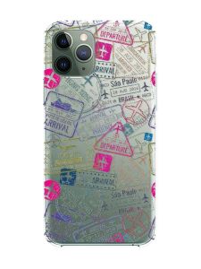 Прозорий чохол на iPhone 12 / 12 Pro :: Подорожі. Штампи (принт 316)