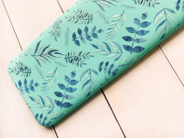 Матовий бірюзовий чохол на Samsung Galaxy A04E / A042 :: Рослинний фон (принт 276)