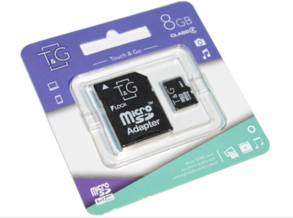 Карта пам'яті 8Gb MicroSDHC Class 10 з адаптером SD T&G