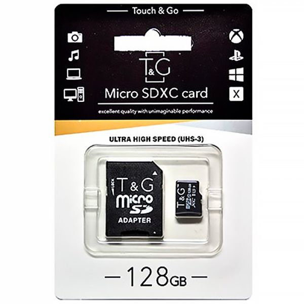 Карта пам'яті 128Gb MicroSDXC Class 10 з адаптером SD T&G