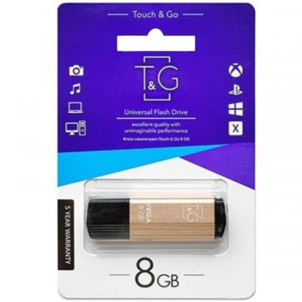 Флеш-накопичувач USB Flash 8GB T&G Vega Gold