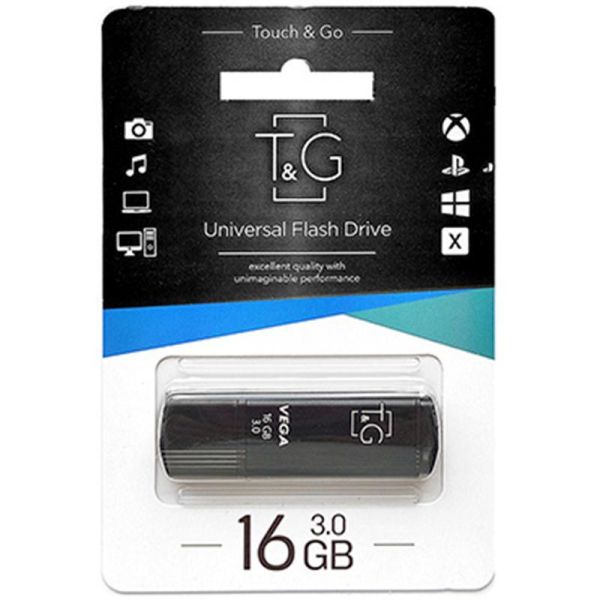 Флеш-накопичувач USB Flash 16GB T&G Vega Black