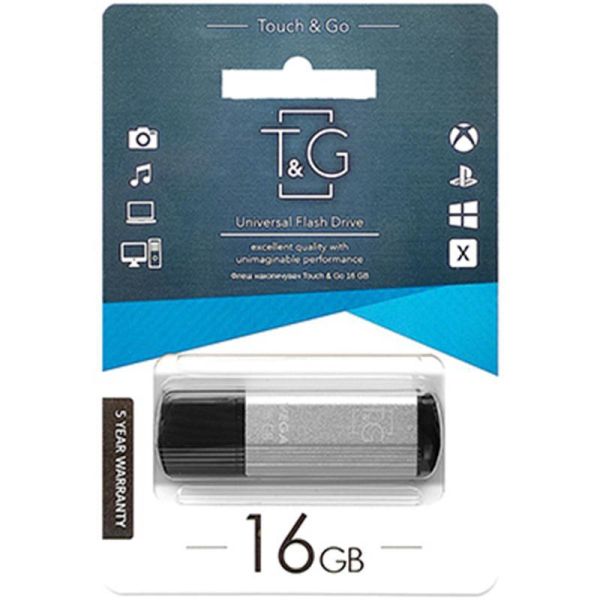 Флеш-накопичувач USB Flash 16GB T&G Vega Silver