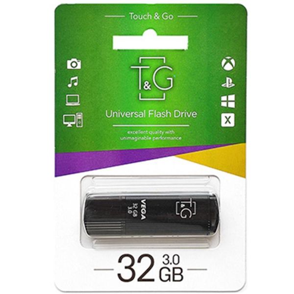 Флеш-накопичувач USB Flash 32GB T&G Vega Black