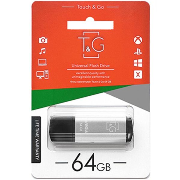 Флеш-накопичувач USB Flash 64GB T&G Vega Silver