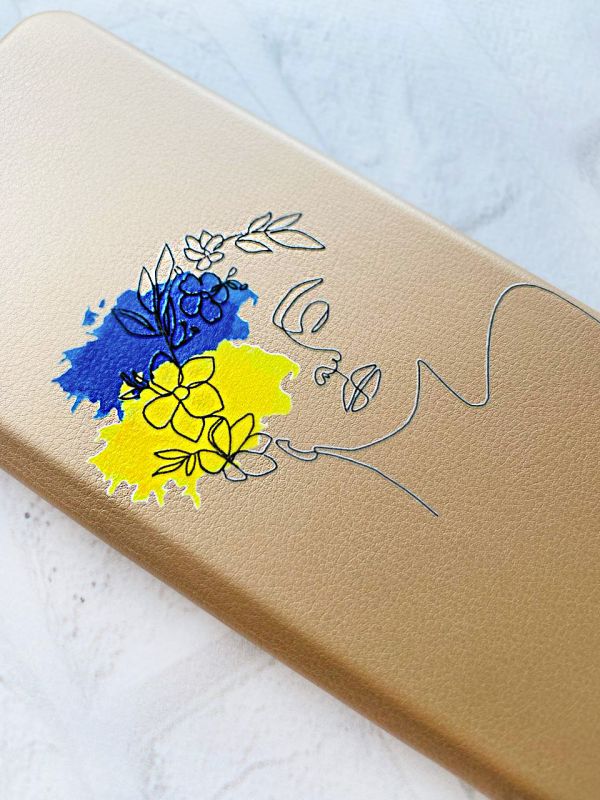 Чохол-книжка з малюнком для Samsung Galaxy A53 4G Золотий :: Українка Арт (принт 3)