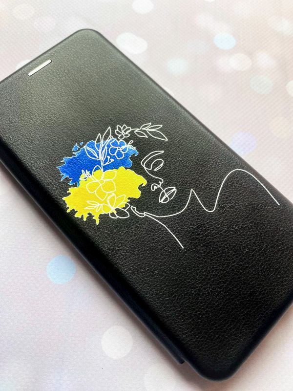 Чохол-книжка з малюнком для Xiaomi Redmi Note 12S Чорний :: Українка Арт (принт 3)