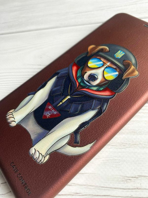 Чохол-книжка з малюнком для Xiaomi Redmi 9C/10A Бордовий :: Патрон (патріотичний принт 4)