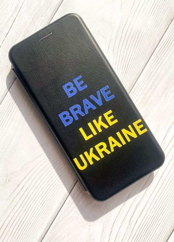 Чохол-книжка з малюнком для Xiaomi Redmi Note 12S Чорний :: Сміливість (патріотичний принт 5)