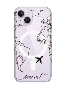 Магнітний чохол на iPhone 15 із підтримкою MagSafe :: Карта. Контур (принт 330)