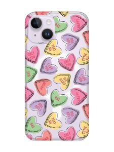 Магнітний чохол на iPhone 15 із підтримкою MagSafe :: Сердечка з текстом (принт 333)