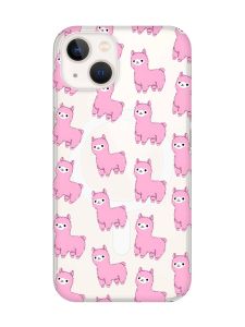 Магнітний чохол на iPhone 15 Plus із підтримкою MagSafe :: Лами рожеві (принт 101)