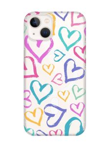 Магнітний чохол на iPhone 15 Plus із підтримкою MagSafe :: Різнокольорові сердечка (принт 332)