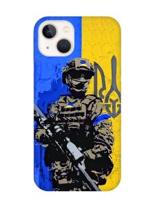 Магнітний чохол на iPhone 15 Plus із підтримкою MagSafe :: Солдат (патріотичний принт 350)