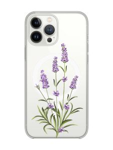 Магнітний чохол на iPhone 15 Pro із підтримкою MagSafe :: Гілочки лаванди (принт 266)