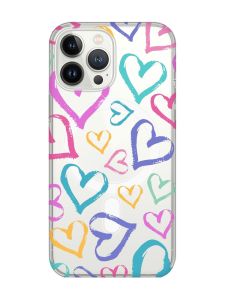 Магнітний чохол на iPhone 15 Pro Max із підтримкою MagSafe :: Різнокольорові сердечка (принт 332)