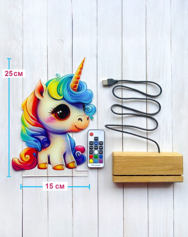 Переносний дитячий нічничок Єдиноріг з USB роз'ємом