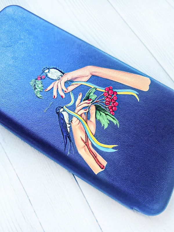 Чохол-книжка з малюнком для Samsung Galaxy A54 5G (A546) Синій :: Ластівки (патріотичний принт 15)