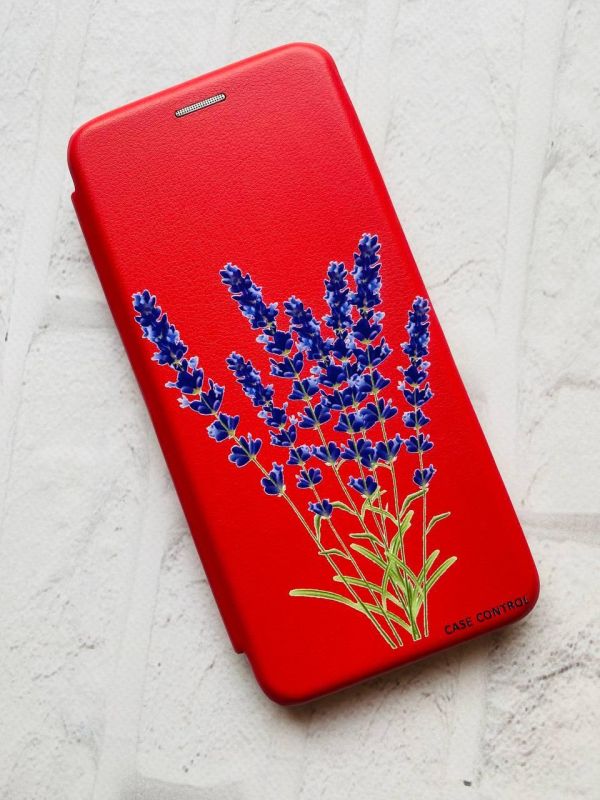Чохол-книжка з малюнком для Samsung Galaxy A14 5G Червоний :: Лаванда (принт 28)