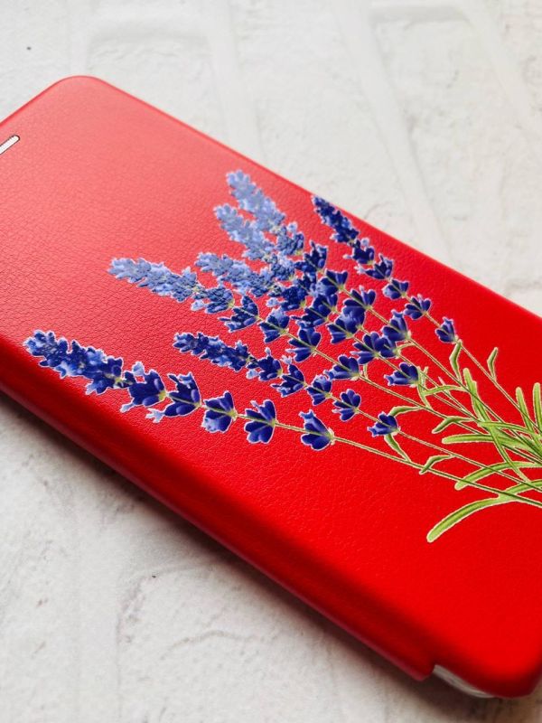 Чохол-книжка з малюнком для Samsung Galaxy A14 5G Червоний :: Лаванда (принт 28)