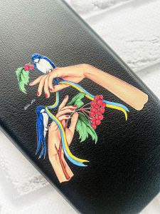 Чохол-книжка з малюнком для Xiaomi Redmi Note 12S Чорний :: Ластівки (патріотичний принт 15)