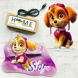 Подарунковий набір Скай Щенячий патруль (нічник з пультом керування + дерев'яні пазли)