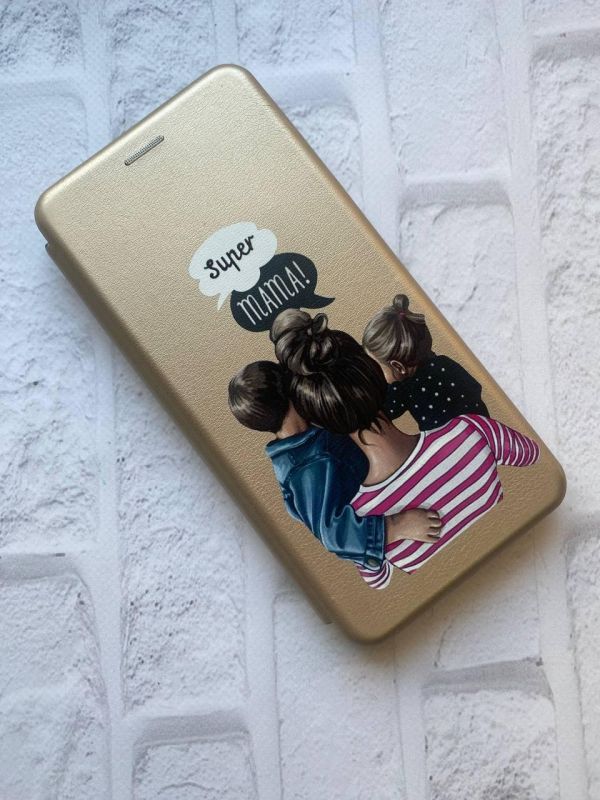 Чохол-книжка з малюнком для Samsung Galaxy A32 Золотий :: Супер Мама (принт 29)