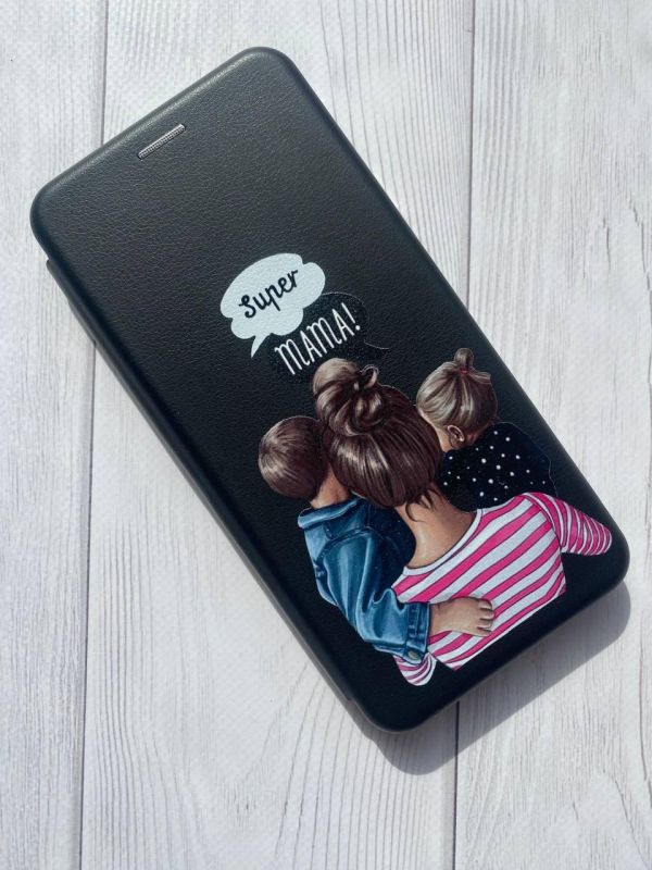 Чохол-книжка з малюнком для Samsung Galaxy A32 5G Чорний :: Супер Мама (принт 29)